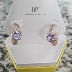 Purple Gemstone Earrings with Sparkling Accents